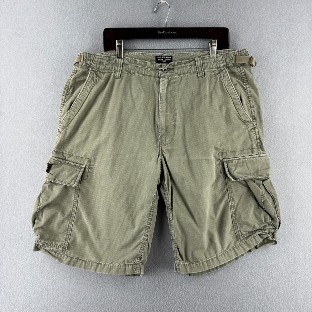 Vintage Polo Jeans Co Ralph Lauren Shorts Mens 36 Military Cargo Paratrooper Y2K